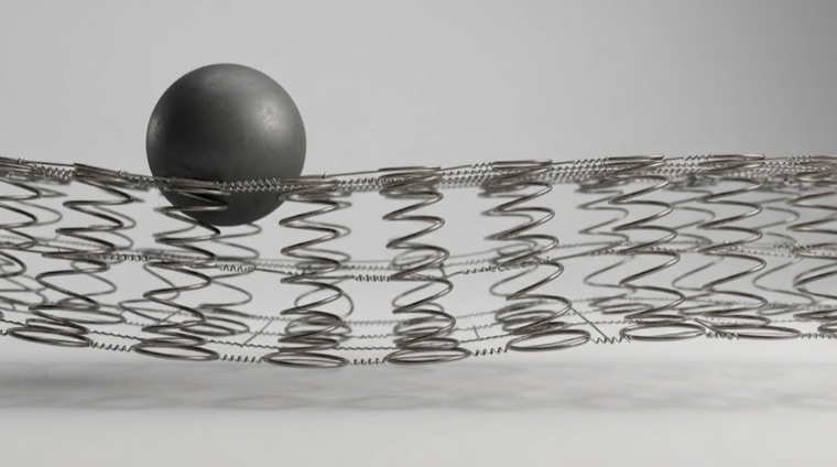 Bonnell unit under the ball: the tied surface sinks over a wide area