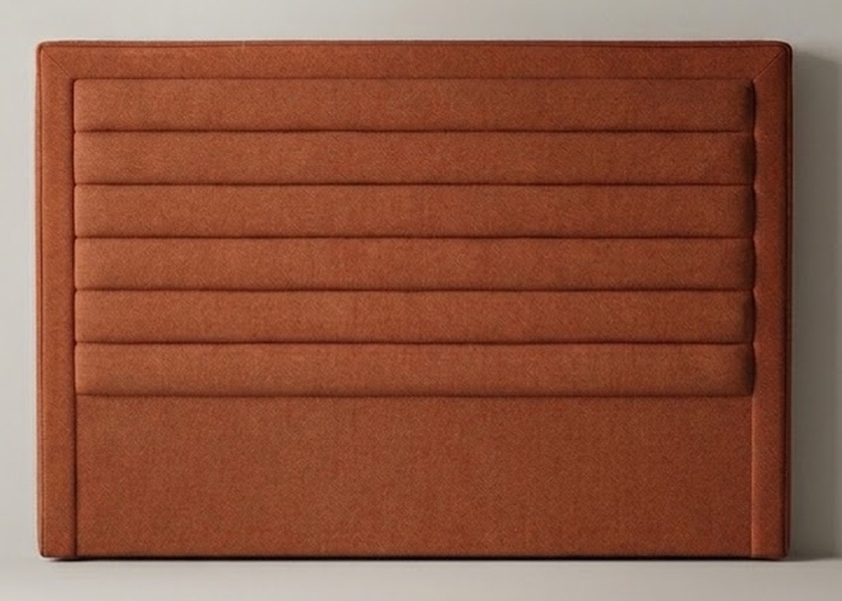 Headboard with lines, from the front